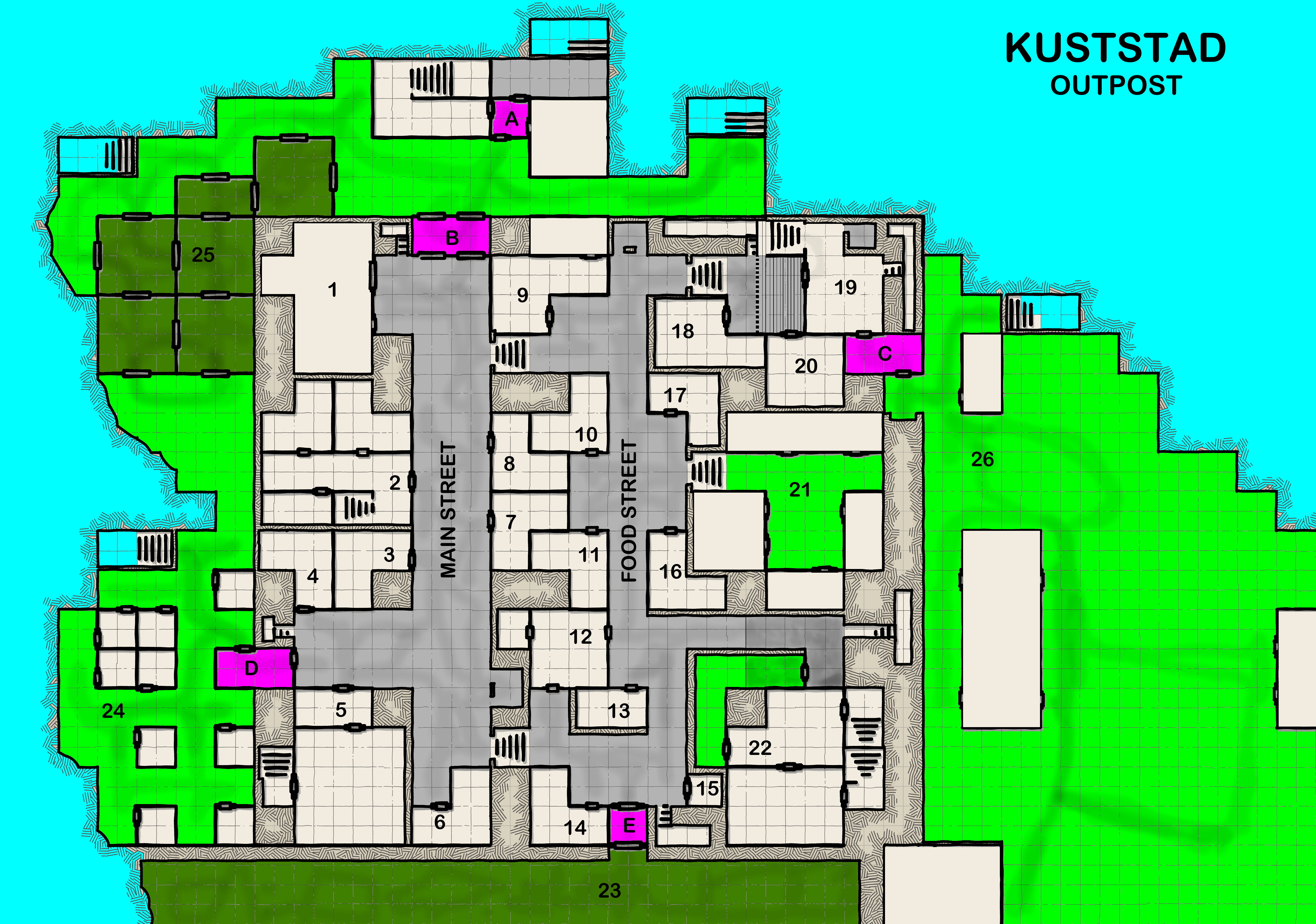 map of Kuststad area